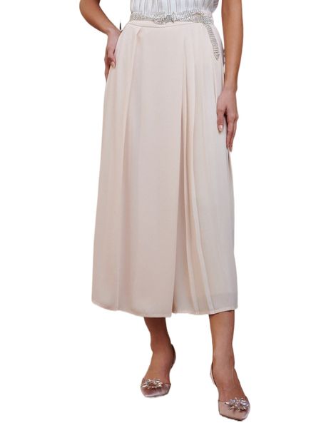 motf premium wide-leg overlay pants y2o2#, Black;white