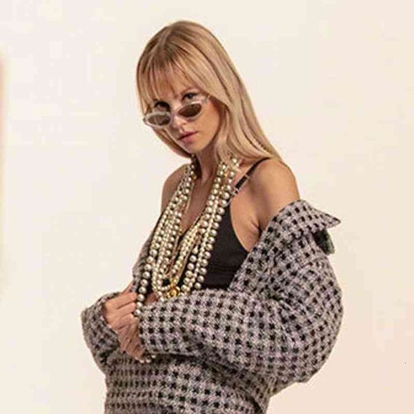 women's sunglasses xiaoxiang's street the same oval sunglasses to send pearl chain 323i, White;black
women's sunglasses xiaoxiang's street the same oval sunglasses to send pearl chain 323i, White;black