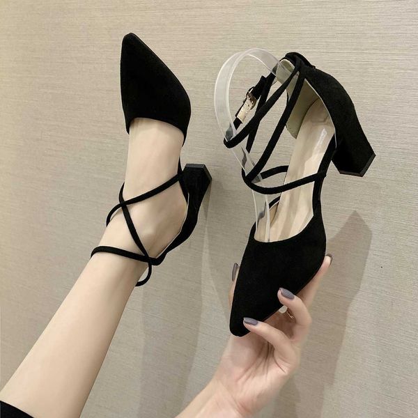 classic luxury paris women's high heels suede pointed sandals fairy wind baotou single shoes fashion black beige thick shoe zapatos muj
classic luxury paris women's high heels suede pointed sandals fairy wind baotou single shoes fashion black beige thick shoe zapatos muj