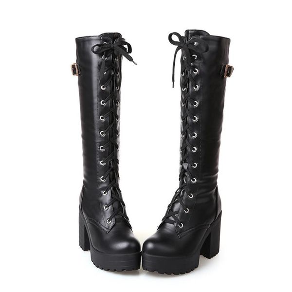 gothic square chunky block high heels riding boots women lace up thick platform rock punk cosplay knee high boots shoes226g, Black
gothic square chunky block high heels riding boots women lace up thick platform rock punk cosplay knee high boots shoes226g, Black
