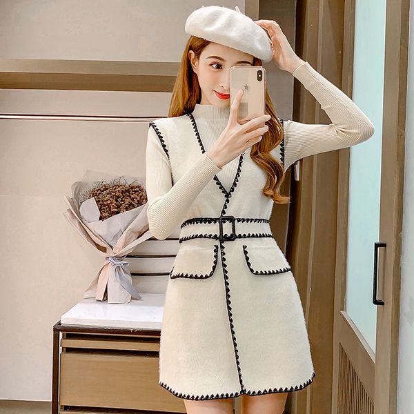 fashion women streetwear woolen cloth vest jacket spring autumn female patchwork cardigan with belt slim blend coat 201031, Black;white
fashion women streetwear woolen cloth vest jacket spring autumn female patchwork cardigan with belt slim blend coat 201031, Black;white