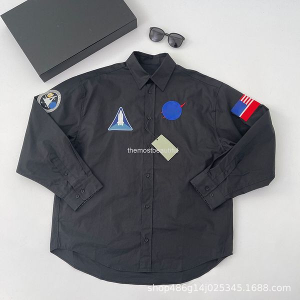 women's blouses & shirts paris b joint nas shirt medal flag pa letter embroidery casual versatile aerospace men's and women's, White
women's blouses & shirts paris b joint nas shirt medal flag pa letter embroidery casual versatile aerospace men's and women's, White