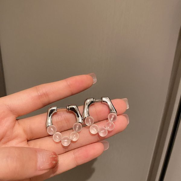 korean ins style pearl transparent matte beads ear clip minority design earrings all-match fashion elegant and personalized earrings, Golden 
korean ins style pearl transparent matte beads ear clip minority design earrings all-match fashion elegant and personalized earrings, Golden