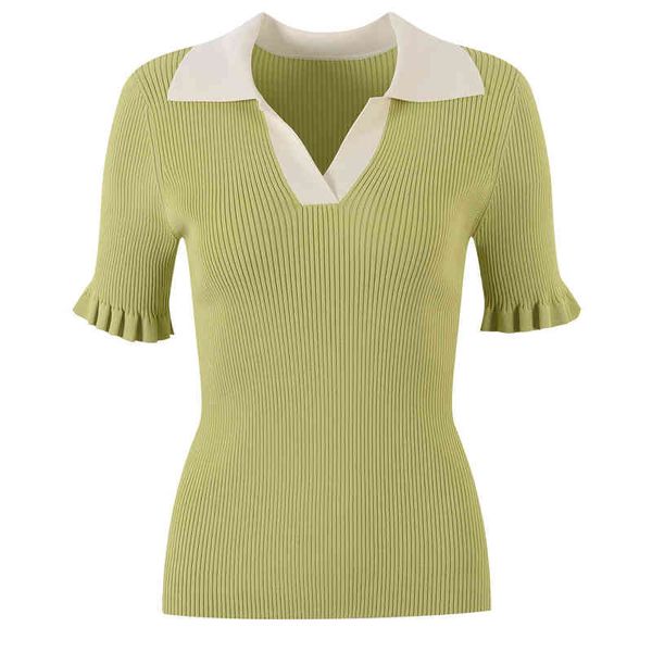 women's sweaters summer short sleeve lapel ice silk sweater contrast color polo collar age reducing lace pullover female njeu, White;black
women's sweaters summer short sleeve lapel ice silk sweater contrast color polo collar age reducing lace pullover female njeu, White;black