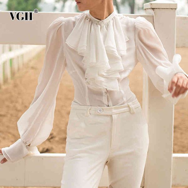 white elegant shirt for women stand collar lantern long sleeve casual solid blouse female fashion clothing spring 210507
white elegant shirt for women stand collar lantern long sleeve casual solid blouse female fashion clothing spring 210507