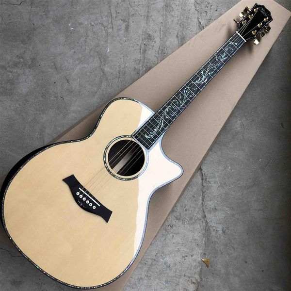custom 41 inch acoustic guitar arm rest abalone ebony fingerboard matte finish solid spruce with bb band pickup276u
custom 41 inch acoustic guitar arm rest abalone ebony fingerboard matte finish solid spruce with bb band pickup276u