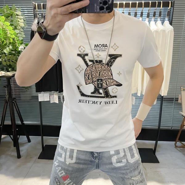men's t-shirts designer 2022 summer double mercerized cotton men's fashion brand diamond printed short sleeve t-shirt half round n, White;black
men's t-shirts designer 2022 summer double mercerized cotton men's fashion brand diamond printed short sleeve t-shirt half round n, White;black