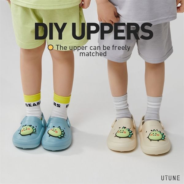utune dinosaur kid' slides sandals for children 1-12 years boys girls garden shoes diy upper toddler clogs ottdoor slippers 220426, Black;grey
utune dinosaur kid' slides sandals for children 1-12 years boys girls garden shoes diy upper toddler clogs ottdoor slippers 220426, Black;grey