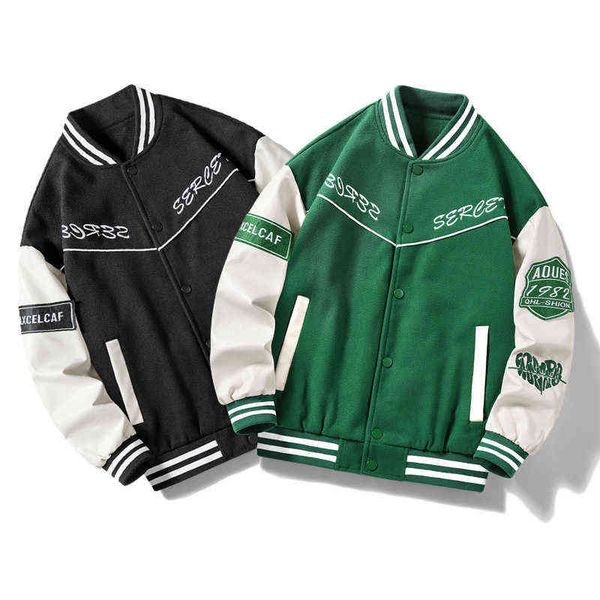 2022 vintage hiphop college jackets mens furry stars letters embroidery color block harajuku varsity jacket mens baseball coats y220803, Black;brown
2022 vintage hiphop college jackets mens furry stars letters embroidery color block harajuku varsity jacket mens baseball coats y220803, Black;brown
