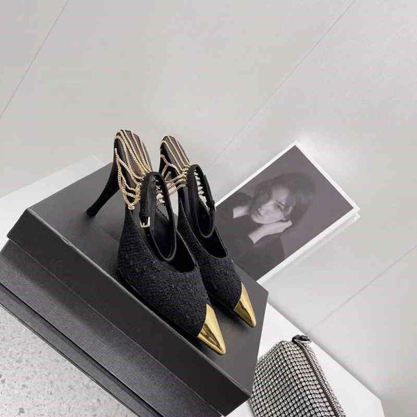 sandals women high heels designer pointed pumps metal chain one-way belt buckle sandals women dress shoes 220406, Black
sandals women high heels designer pointed pumps metal chain one-way belt buckle sandals women dress shoes 220406, Black