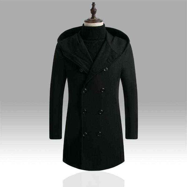 men's wool & blends clothes trench coat autumn and winter season slim thickened hooded warm mid-length size m-3xl t220810, Black
men's wool & blends clothes trench coat autumn and winter season slim thickened hooded warm mid-length size m-3xl t220810, Black