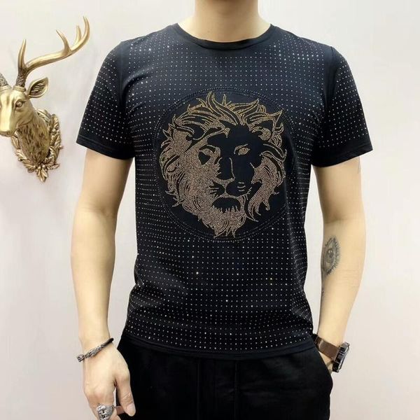 men's t-shirts men's fashion clothing drilling t-shirt personality cotton short sleeve slim selling, White;black
men's t-shirts men's fashion clothing drilling t-shirt personality cotton short sleeve slim selling, White;black