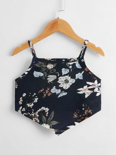 toddler girls floral hanky hem cami she, Blue