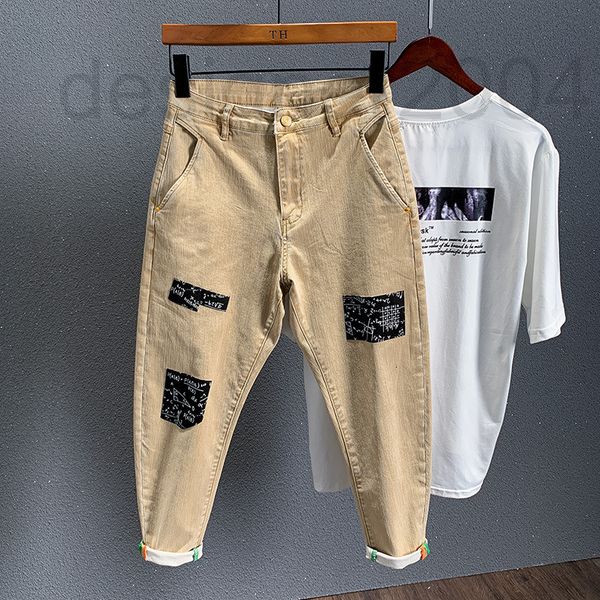 men's jeans designer washed american khaki pasted nine point jeans men's work clothes daddy pants small foot trend t7mw, Blue
men's jeans designer washed american khaki pasted nine point jeans men's work clothes daddy pants small foot trend t7mw, Blue