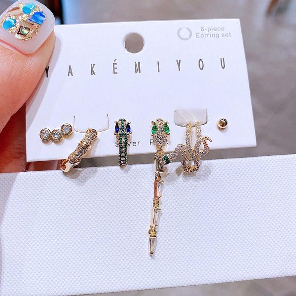 dangle & chandelier exquisite 6pcs crystal snake earrings set gold color plated cubic zircon hanging ear cuff for women, Silver
dangle & chandelier exquisite 6pcs crystal snake earrings set gold color plated cubic zircon hanging ear cuff for women, Silver