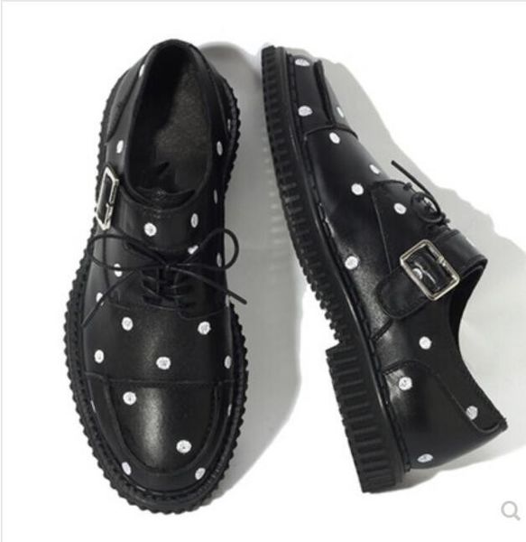 fashion genuine leather dot leather shoes korean style gentlemen casual shoes oxfords, Black
fashion genuine leather dot leather shoes korean style gentlemen casual shoes oxfords, Black