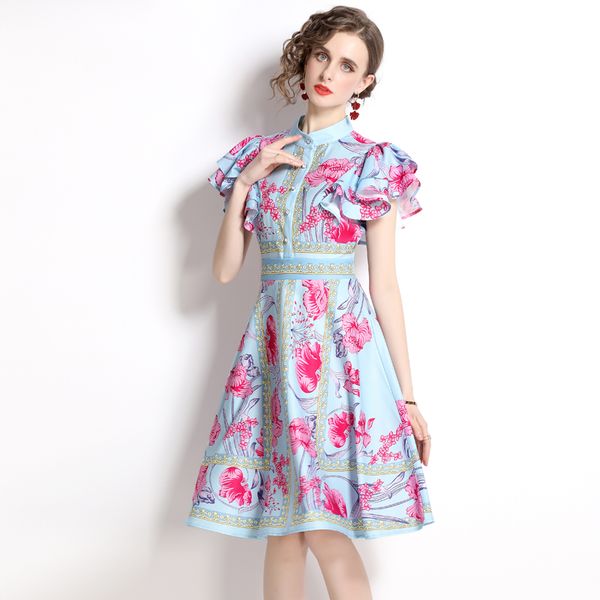 2022 petal sleeve party floral dress summer woman designer short sleeve mock neck runway slim a-line dresses vacation women clothes casual p, Black;gray
2022 petal sleeve party floral dress summer woman designer short sleeve mock neck runway slim a-line dresses vacation women clothes casual p, Black;gray
