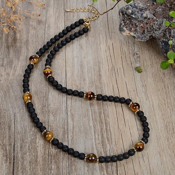 chains fashion classic retro necklace for men and women matte black natural tiger's eye kyanite picture stone jewelry gifts, Silver
chains fashion classic retro necklace for men and women matte black natural tiger's eye kyanite picture stone jewelry gifts, Silver