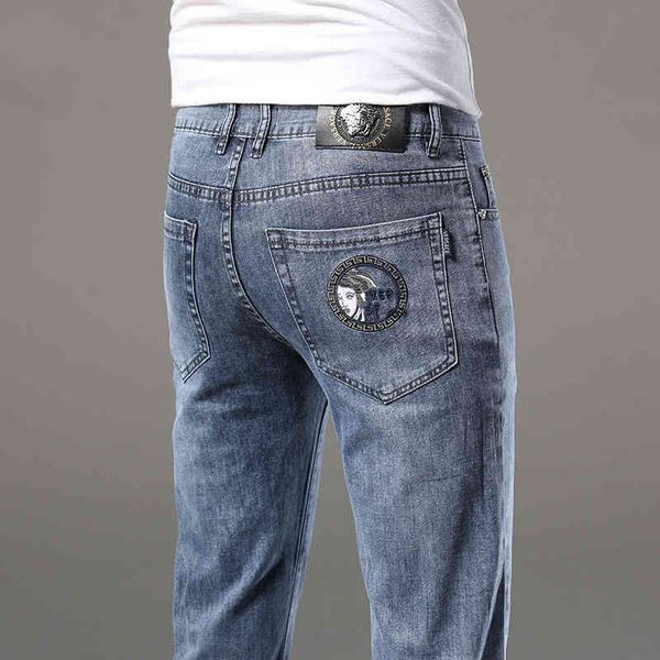 men's jeans men's spring and summer blue jeans slim fit small feet korean pants medusa embroidery 3fci
men's jeans men's spring and summer blue jeans slim fit small feet korean pants medusa embroidery 3fci