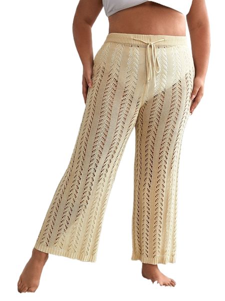 plus pointelle knit drawstring waist cover up without bikini bottom 17hd#, Black
plus pointelle knit drawstring waist cover up without bikini bottom 17hd#, Black