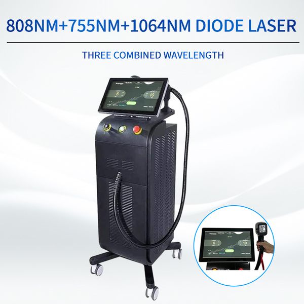 new design triple wavelength diode laser machine with double handle with digital screen, Black
new design triple wavelength diode laser machine with double handle with digital screen, Black