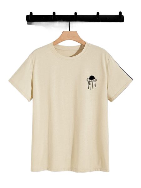 men ufo print tee b3cf#, White;black