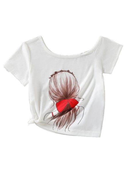 toddler girls 1pc polka dot & figure tee t1cn#, Black;white 
toddler girls 1pc polka dot & figure tee t1cn#, Black;white