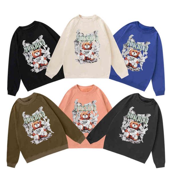 men's hoodies & sweatshirts spring loose sports letter cartoon money bear print round neck pullover long sleeve sweater for men and wom, Black
men's hoodies & sweatshirts spring loose sports letter cartoon money bear print round neck pullover long sleeve sweater for men and wom, Black