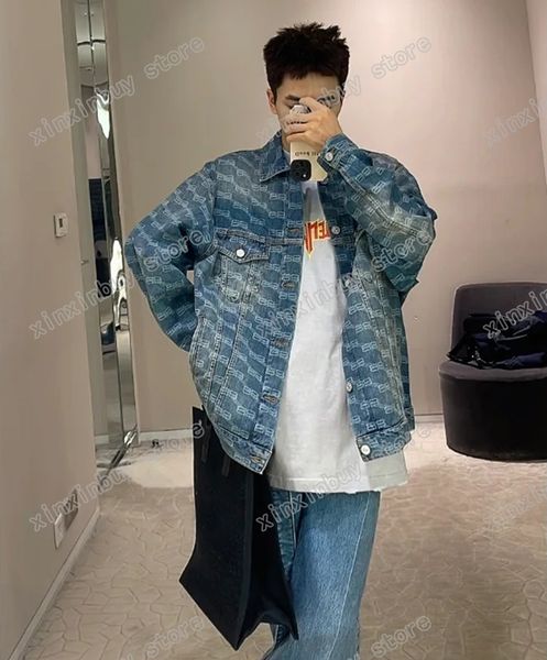 xinxinbuy designers jackets men women double letter jacquard paris denim lapel neck gray blue s-xl, Black;brown
xinxinbuy designers jackets men women double letter jacquard paris denim lapel neck gray blue s-xl, Black;brown