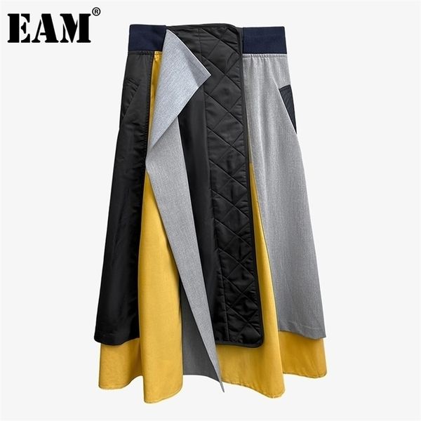 eam high waist irregular spliced contrast color irregular halfbody skirt women fashion spring autumn 1da688 210319, Black
eam high waist irregular spliced contrast color irregular halfbody skirt women fashion spring autumn 1da688 210319, Black