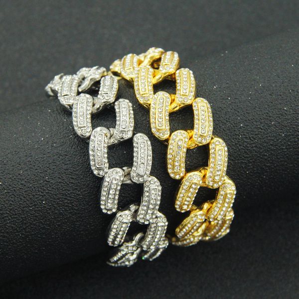 hip hop wide diamond three-dimensional cuban chain bracelet punk fashion men's nightclub street personalized bracelet, Silver
hip hop wide diamond three-dimensional cuban chain bracelet punk fashion men's nightclub street personalized bracelet, Silver