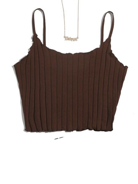 plus lettuce trim rib-knit cami 09dh#, Black 
plus lettuce trim rib-knit cami 09dh#, Black