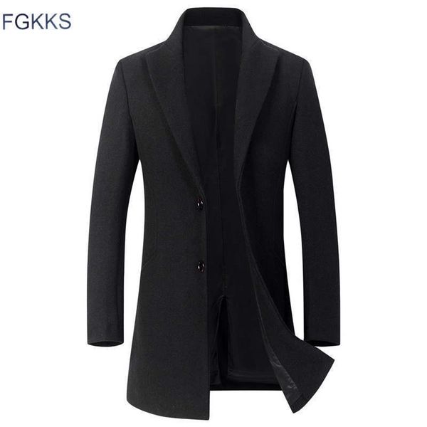 fgkks brand men winter wool blend coat men s new fashion warm thick woolen coat slim fit solid color male trench coat lj201106, Black
fgkks brand men winter wool blend coat men s new fashion warm thick woolen coat slim fit solid color male trench coat lj201106, Black
