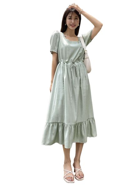 dazy square neck puff sleeve drawstring waist ruffle hem dress g2ut#, Black;gray
dazy square neck puff sleeve drawstring waist ruffle hem dress g2ut#, Black;gray