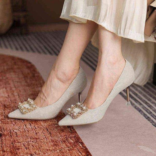 dress shoes women luxury glitter pointed high heels brand exquisite rhinestone pearl square buckle pumps 220301, Black
dress shoes women luxury glitter pointed high heels brand exquisite rhinestone pearl square buckle pumps 220301, Black