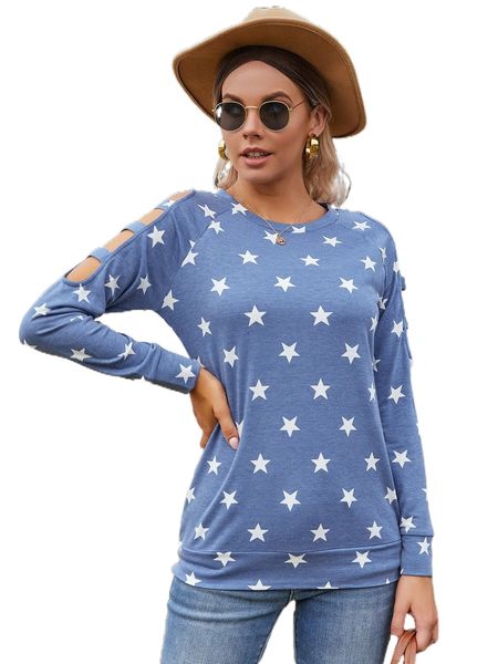 dearcase ladder cut raglan sleeve star pattern pullover d6ci#, Black 
dearcase ladder cut raglan sleeve star pattern pullover d6ci#, Black