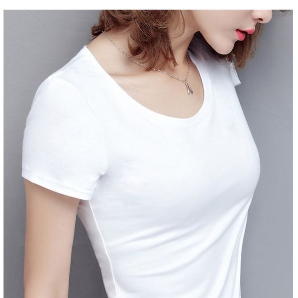 s-5xl women's cotton t-shirt summer o-neck tees female mother's days gift, White
s-5xl women's cotton t-shirt summer o-neck tees female mother's days gift, White
