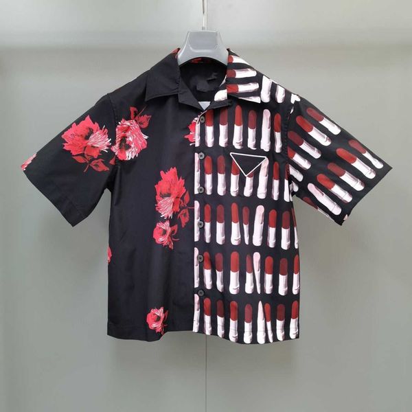 men's casual shirts mr. chen's own flower stitching lipstick totem printed poplin short sleeved shirt os men's and women', White;black
men's casual shirts mr. chen's own flower stitching lipstick totem printed poplin short sleeved shirt os men's and women', White;black
