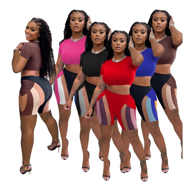 2022 summer printed tracksuits for womens solid color short sleeve crop and casual sports slim shorts 2 piece sets g60136, Gray
2022 summer printed tracksuits for womens solid color short sleeve crop and casual sports slim shorts 2 piece sets g60136, Gray