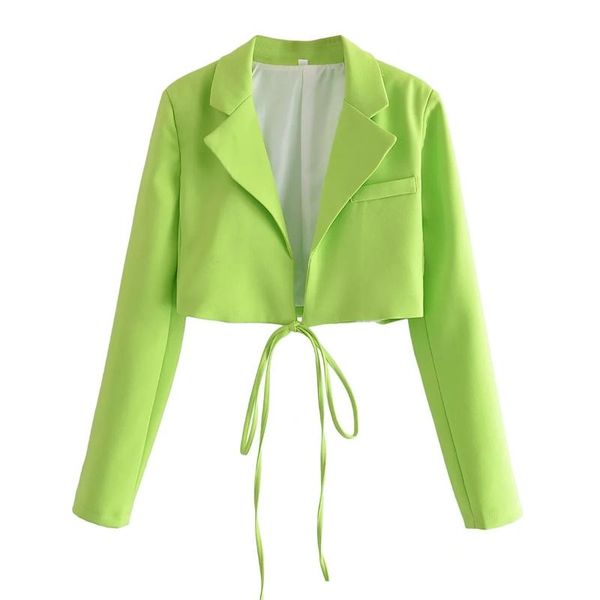 women's suits & blazers fashion women blazer coat with tied cropped green vintage long sleeve female outerwear chic veste femmewomen�, White;black
women's suits & blazers fashion women blazer coat with tied cropped green vintage long sleeve female outerwear chic veste femmewomen�, White;black