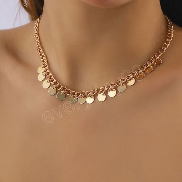 fashion statement vintage round sequin pendant necklace for women tassel chain neck accessories jewelry, Silver
fashion statement vintage round sequin pendant necklace for women tassel chain neck accessories jewelry, Silver