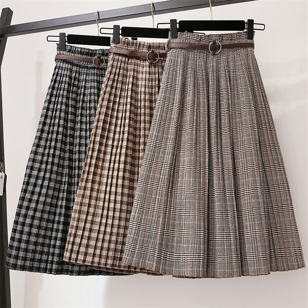 plus size 3xl spring autumn women wool skirts plaid mid skirts casual loose ladies office skirts elastic waist sashes s39 t200324, Black
plus size 3xl spring autumn women wool skirts plaid mid skirts casual loose ladies office skirts elastic waist sashes s39 t200324, Black