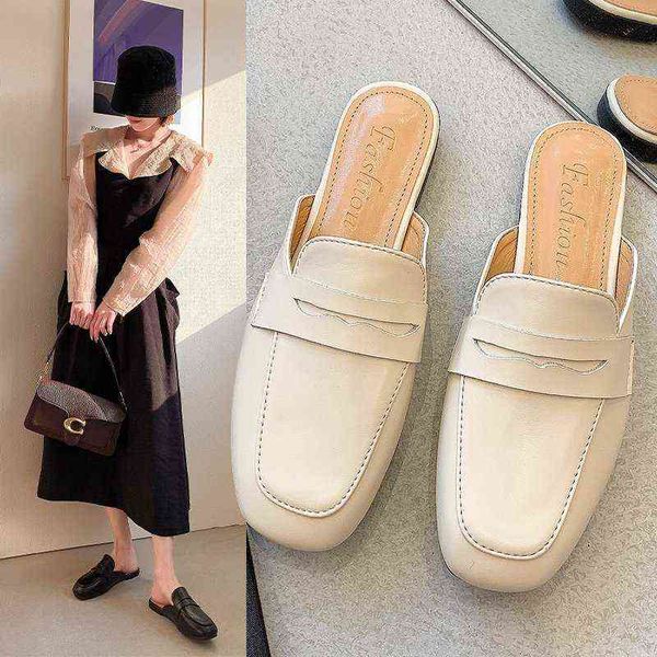 slippers female shoes flat cover toe slides loafers fashion soft square luxury sewing basic pu fabric casual rubber 220329, Black
slippers female shoes flat cover toe slides loafers fashion soft square luxury sewing basic pu fabric casual rubber 220329, Black