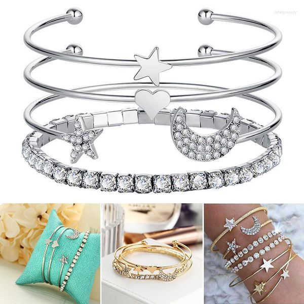 link chain 4pcs set rhinestone star moon bracelet minimalist alloy metal handmade jewelry for women and girls aic88 inte22link, Black
link chain 4pcs set rhinestone star moon bracelet minimalist alloy metal handmade jewelry for women and girls aic88 inte22link, Black