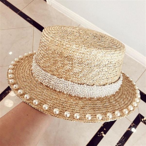 fashion design grass straw caps summer flat brim vintage elegant pearl adjustable hats for woman ladies313s, Blue;gray
fashion design grass straw caps summer flat brim vintage elegant pearl adjustable hats for woman ladies313s, Blue;gray