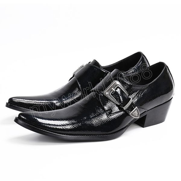 black genuine leather buckle men business office shoes pointed toe high heels man formal shoes mens dress shoes 
black genuine leather buckle men business office shoes pointed toe high heels man formal shoes mens dress shoes