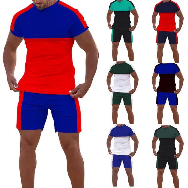 men's tracksuits 2022 men's summer shorts european and american sports suit match color t-shirt +, Gray
men's tracksuits 2022 men's summer shorts european and american sports suit match color t-shirt +, Gray