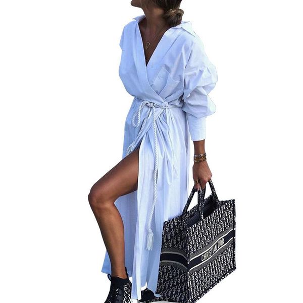 casual dresses spring autumn women's elegant fashion turn down collar lace up long sleeve high street maxi shirt dress, Black;gray
casual dresses spring autumn women's elegant fashion turn down collar lace up long sleeve high street maxi shirt dress, Black;gray