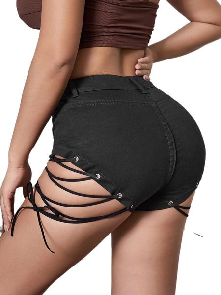 sxy high waist eyelet lace up knot denim shorts i1hp#, White;black
sxy high waist eyelet lace up knot denim shorts i1hp#, White;black