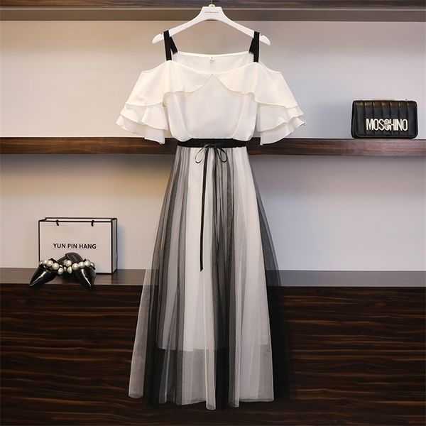 plus size women summer fashion set women off shoulder ruffles slash neck chiffon shirt and long mesh skirt set female suits t200608, White
plus size women summer fashion set women off shoulder ruffles slash neck chiffon shirt and long mesh skirt set female suits t200608, White